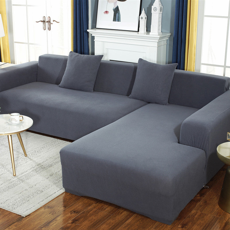 Solid Color Corn Velvet Thickened Stretch Sofa Cover All-Inclusive Non-Slip Couch Slipcover