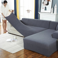 Solid Color Corn Velvet Thickened Stretch Sofa Cover All-Inclusive Non-Slip Couch Slipcover