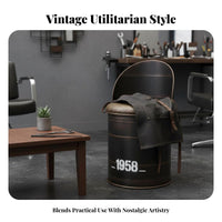 mechanical design Oil Drum Storage Stool Retro Design Barrel Furniture Distressed Finish Bistro Set Upcycled for Bar Owners, Interior Designers, Homeowners, hairstyling Shop, Restaurant, Man Cave, Patio