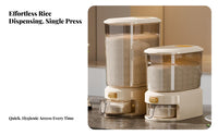 Moisture-Proof Rice Dispenser Airtight Seal Automatic Rice Dispenser Single-Press Dispensing for Pantry
