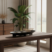 Hammered Metal Tray Modern Aluminum Tray Handcrafted Bowl for Coffee Table, Sideboard
