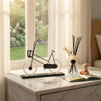 Wire-Frame Two-Wheeler Decor Minimalist Two-Wheeler Figurine Furniture Base Bike Sculpture for Living Room