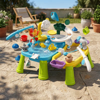 Battery-Operated Water Play Table with Pump Circulating Electric Water Table Interactive Toy Cordless for Toddlers, Children, Backyard, Garden