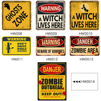Halloween Warning Sign Wall Decals Self-Adhesive Horror Party Decorations