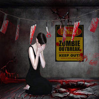 Halloween Warning Sign Wall Decals Self-Adhesive Horror Party Decorations