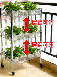 多肉专用花架可移动花架绿植小推车多肉架子带滑轮置物架多功能