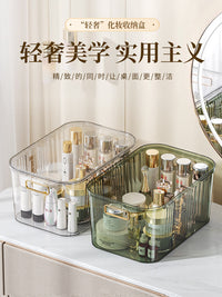 桌面亚克力收纳盒梳妆台面膜化妆品收纳筐透明盒子带盖杂物置物架