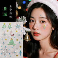 眼钻贴眼角闪钻小雪花爱心蝴蝶万圣节脸部贴纸眼角贴脸部贴饰品