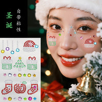 眼钻贴眼角闪钻小雪花爱心蝴蝶万圣节脸部贴纸眼角贴脸部贴饰品