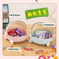 手提桌面摇篮收纳盒子棉花娃娃可爱宿舍好物零食筐bjd ob11婴儿车