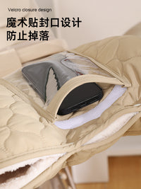 婴儿推车保暖防风手套加厚加绒毛冬天防寒防冻遛娃神器通用把手套
