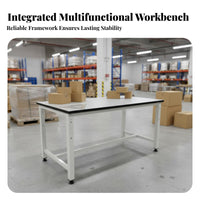 Packaging Workbench Anti Tabletop Packing Table Unified Roll Holders Industrial Packing Table with Shelves for Packers, Technicians
