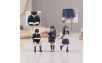3 Pieces 1/64 Schoolchildren Figures Hand Painted Miniature People Figurines Delicate Diorama Figures for Hobbyists
