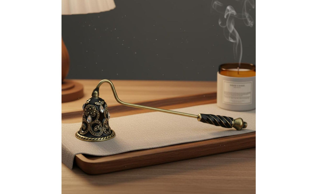 Candle Wick Smotherer Antique Finish Dome Candle Wick Smotherer Wick Quencher Elegant Design Sense of Ceremony for Lovers