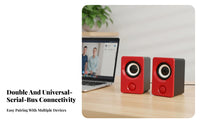 2 Pieces Universal Serial Bus-Powered Speaker Set Widely Compatible Desktop Speakers for Students