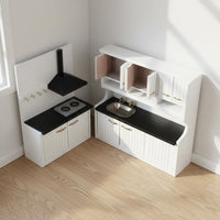 Dollhouse Kitchen Set High Detail Dollhouse Cooking Counter Wooden for Kids