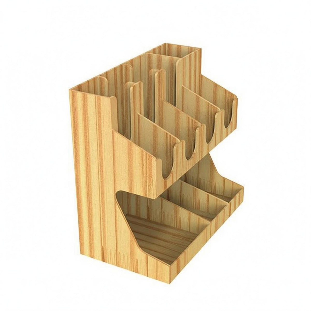 Two Tier Storage Rack Separated Compartments Coffee Shop Organizer Rack Stable Coffee Station Bar Organizer for Baristas
