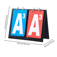 Easy to Read Upright Flip Scoreboard Portable Scoreboard with Stand Sturdy Tabletop Score Flipper Water-Resistant for Referees, Coaches, Schools, Sports Games, Training Sessions