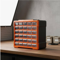 Organizer Cabinet Clear Drawers Box Wall-Mountable Screw Organizer Cabinet for DIY Hobbyists, Repair Workers, Workshop, Office