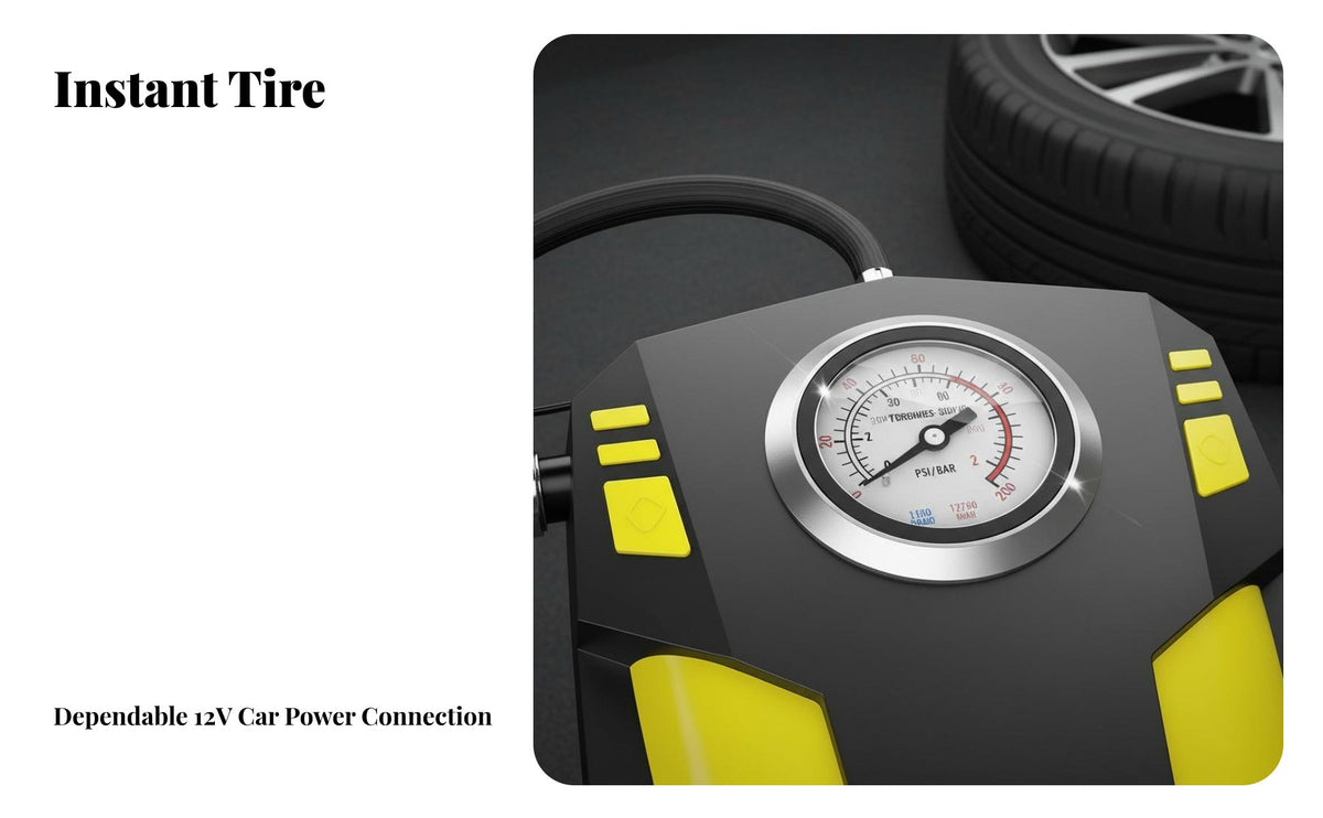 Built-in LED Light Portable Tire Inflator Multi-Purpose Vehicle Accessory Fast Inflation Automotive Tool Digital Pressure Gauge for Enginecyclists, DIY Enthusiasts, Roadside Emergency, Travel, Outdoor, Camping Trips