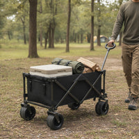 Heavy Duty Folding Wagon Large Capacity Foldable Wagon Cart Portable Outdoor Cart with Wheels Space-Saving for Campers, Gardeners, Camping, Gardening, Fishing