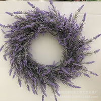 Artificial Lavender Wreath for Door & Wall Decor, American Pastoral Style