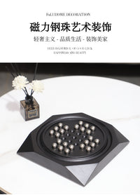 Modern Geometric Metal Ball Decorative Craft with Magnetic Base