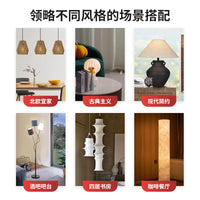 现代简约亚麻布艺灯罩线条吊灯罩卧室台灯客厅落地灯艺术灯具配件
