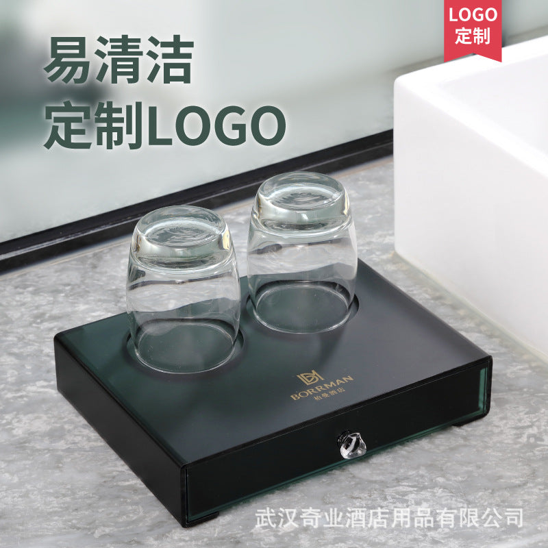 酒店用品收纳盒卫生间台面一次性洗漱用品收纳盒置物盒宾馆牙具盒
