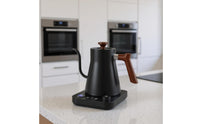 Exact Temperature Control Electric Gooseneck Kettle Wood-Grain Gooseneck Kettle with Spout Modern Appliance Fast Heating for Coffee Lovers, Tea Drinkers, Kitchen, Office