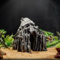 鱼缸造景装饰水族箱爬宠假山鱼虾躲避屋树脂鱼缸摆件骷髅山洞假山