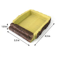 Anti-Slip Reptile Bath and Tortoise Bathing Pool, Shallow Reptile Bath for Reptiles, Snakes and Geckos, Sturdy Resin Soaking Basin Dish