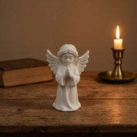 Praying Angel Figurine Small Desktop Ornament Serene for Office Desk, Collectors