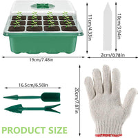 12-Cell Plastic Seedling Tray Kit with Humidity Dome - 3 Pack Seed Starter Trays for Succulents and Cuttings