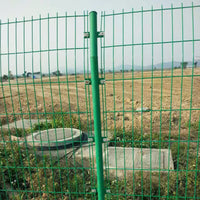 Double Wire Fence Panel for Garden and Farmland Enclosure, Green Bent Double Wire Mesh Fencing