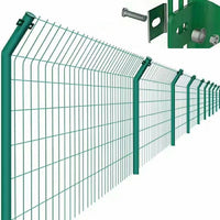Double Wire Fence Panel for Garden and Farmland Enclosure, Green Bent Double Wire Mesh Fencing