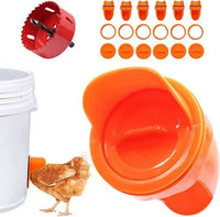 PoultryProFeeder Rainproof Gravity Feeder Ports for Chickens and Ducks, Universal Farm Animal Feeding System