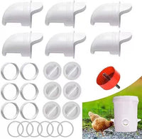 PoultryProFeeder Rainproof Gravity Feeder Ports for Chickens and Ducks, Universal Farm Animal Feeding System