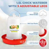 Automatic Poultry Feeder and Waterer Set for Chickens, Ducks, and Geese - Large Capacity Drinker and Feeder Trough