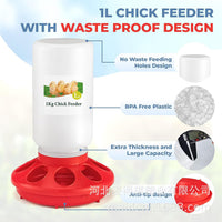 Automatic Poultry Feeder and Waterer Set for Chickens, Ducks, and Geese - Large Capacity Drinker and Feeder Trough