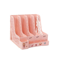 Thickened Document Storage Rack with Pen Holder - Desktop Organizer for Office and Students