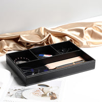 Leather Valet Tray Key Coin Storage Desk Organizer for Office Supplies Stationery