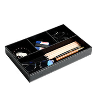 Leather Valet Tray Key Coin Storage Desk Organizer for Office Supplies Stationery