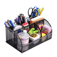Deli Metal Mesh Pen Holder Desk Organizer Creative Fashion Iron Net Pen Box Storage Retro Ornament Pen Stand