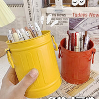 Vintage Iron Art Pen Holder Desktop Organizer for Office and Kids, Large Capacity Stationery Storage Box