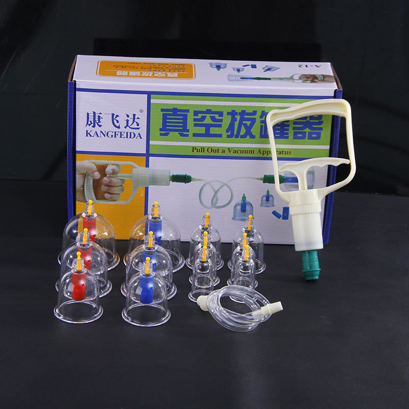 12-Can Household Vacuum Cupping Set for Meridian Therapy and Moxibustion