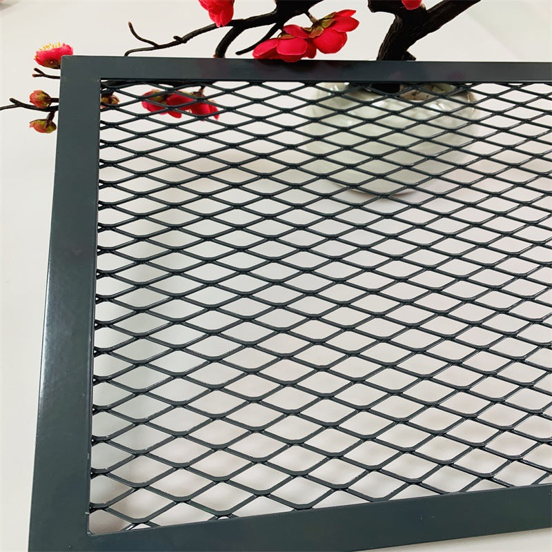 Rhombus Mesh Small Hole Steel Plate Net Industrial Style Iron Art Screen Partition Iron Net Background Wall Grid Ceiling Shelf Net