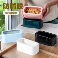 Anti-Bite Ceramic Bird Feeder Cup Parrot Food Box Splash-Proof Feeding Bowl Water Basin for Bird Cage