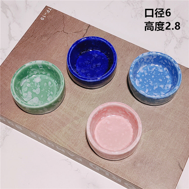Ceramic Hamster Bowl Anti-Tip Anti-Chew Thickened Pet Food Dish for Dwarf Hamsters, Chinchillas, Rabbits, Squirrels