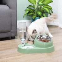 Automatic Pet Feeder with Ceramic Bowls for Cats and Dogs - Water Dispenser and Food Bowl Set